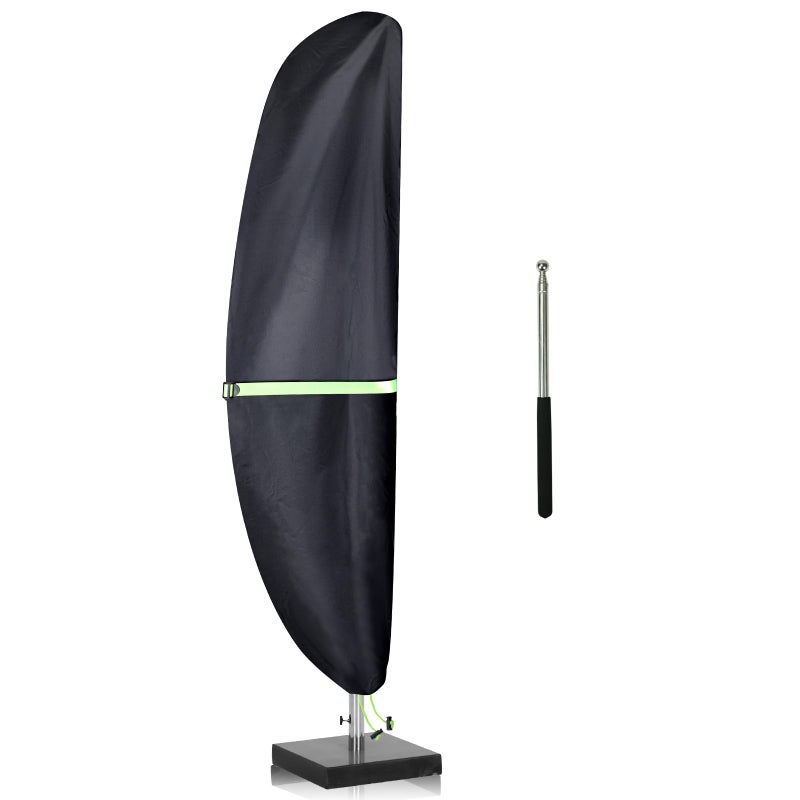 REDRICH Cantilever Patio Umbrella Cover with Push Rod - Waterproof Patio Parasol Covers with Zipper for 9ft to 13ft Offset Outdoor Umbrellas - Image 1